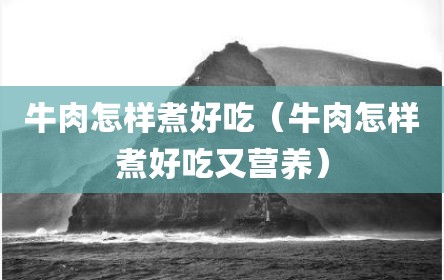 牛肉怎样煮好吃（牛肉怎样煮好吃又营养）