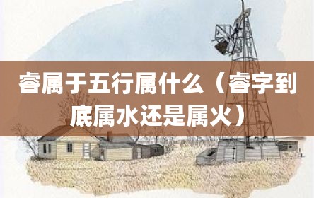 睿属于五行属什么（睿字到底属水还是属火）
