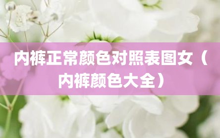 内裤正常颜色对照表图女（内裤颜色大全）