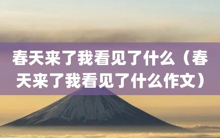 春天来了我看见了什么（春天来了我看见了什么作文）