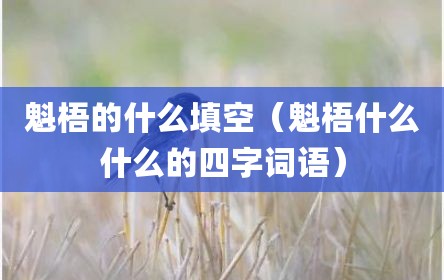 魁梧的什么填空（魁梧什么什么的四字词语）