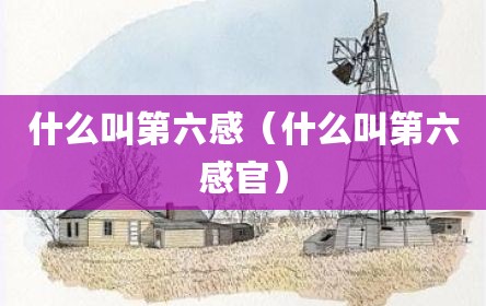 什么叫第六感（什么叫第六感官）