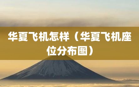华夏飞机怎样（华夏飞机座位分布图）