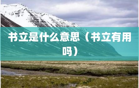 书立是什么意思（书立有用吗）