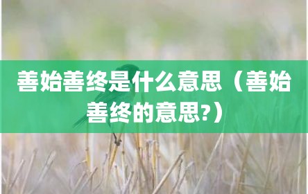 善始善终是什么意思（善始善终的意思?）
