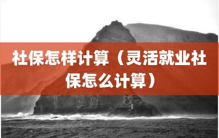 社保怎样计算（灵活就业社保怎么计算）