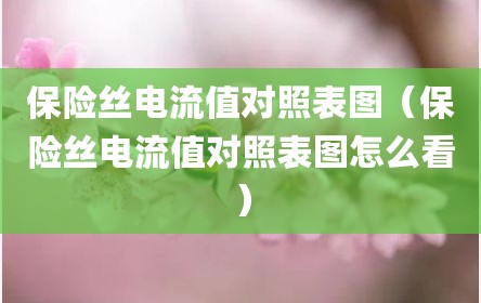 保险丝电流值对照表图（保险丝电流值对照表图怎么看）