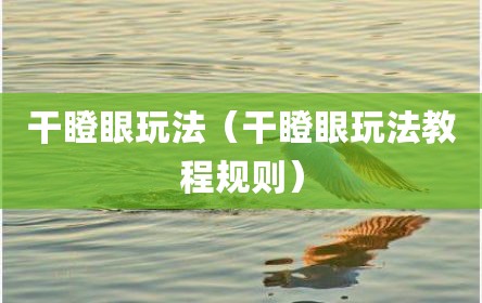 干瞪眼玩法（干瞪眼玩法教程规则）
