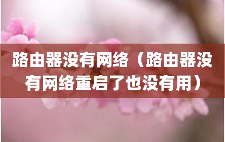 路由器没有网络（路由器没有网络重启了也没有用）