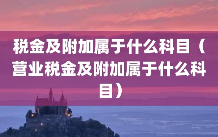 税金及附加属于什么科目（营业税金及附加属于什么科目）