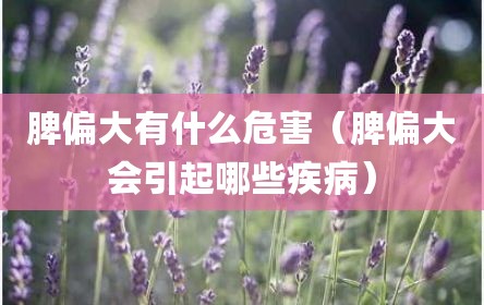 脾偏大有什么危害（脾偏大会引起哪些疾病）