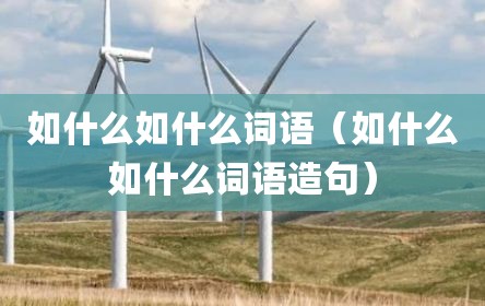 如什么如什么词语（如什么如什么词语造句）