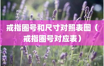 戒指圈号和尺寸对照表图（戒指圈号对应表）