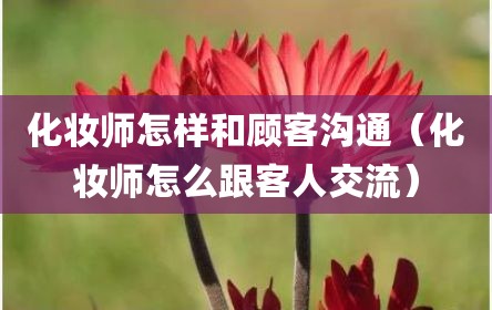 化妆师怎样和顾客沟通（化妆师怎么跟客人交流）