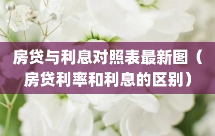 房贷与利息对照表最新图（房贷利率和利息的区别）