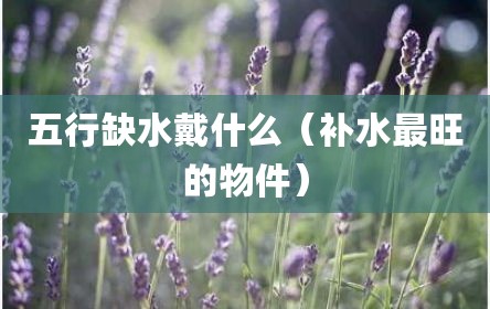 五行缺水戴什么（补水最旺的物件）