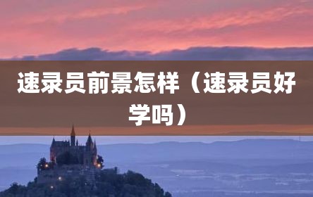 速录员前景怎样（速录员好学吗）