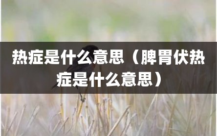 热症是什么意思（脾胃伏热症是什么意思）