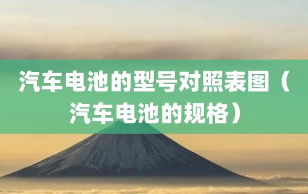 汽车电池的型号对照表图（汽车电池的规格）