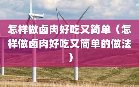怎样做卤肉好吃又简单（怎样做卤肉好吃又简单的做法）