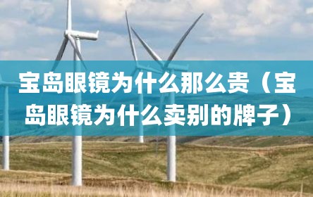 宝岛眼镜为什么那么贵（宝岛眼镜为什么卖别的牌子）