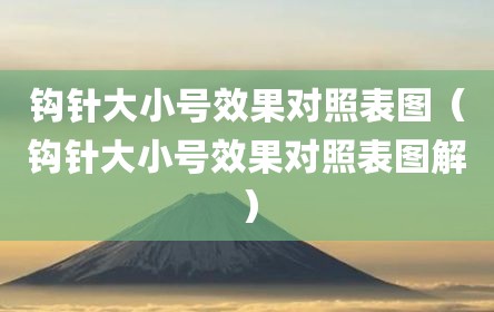 钩针大小号效果对照表图（钩针大小号效果对照表图解）