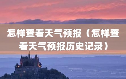 怎样查看天气预报（怎样查看天气预报历史记录）