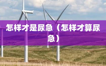 怎样才是尿急（怎样才算尿急）