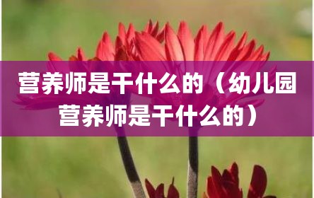 营养师是干什么的（幼儿园营养师是干什么的）