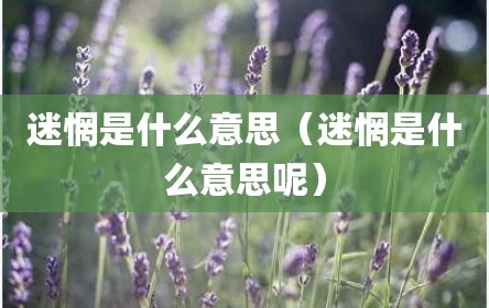 迷惘是什么意思（迷惘是什么意思呢）