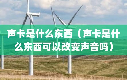 声卡是什么东西（声卡是什么东西可以改变声音吗）