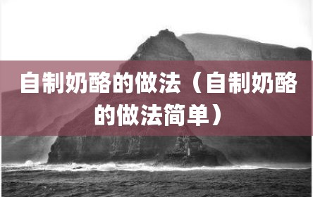 自制奶酪的做法（自制奶酪的做法简单）