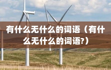 有什么无什么的词语（有什么无什么的词语?）
