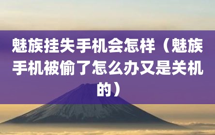 魅族挂失手机会怎样（魅族手机被偷了怎么办又是关机的）