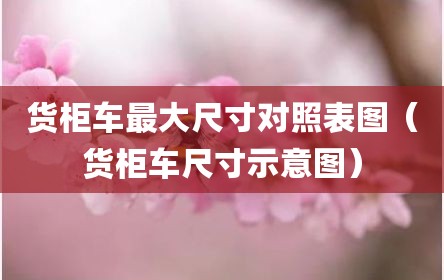 货柜车最大尺寸对照表图（货柜车尺寸示意图）