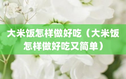 大米饭怎样做好吃（大米饭怎样做好吃又简单）