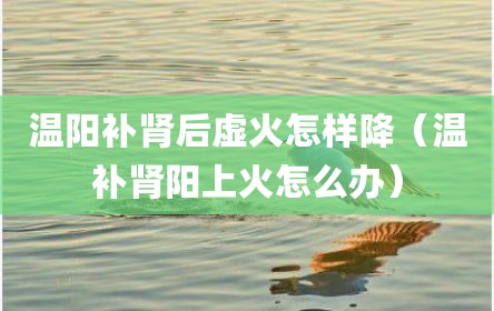 温阳补肾后虚火怎样降（温补肾阳上火怎么办）