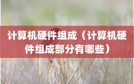 计算机硬件组成（计算机硬件组成部分有哪些）
