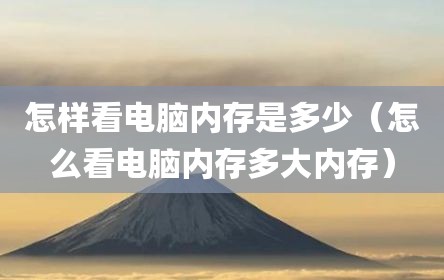 怎样看电脑内存是多少（怎么看电脑内存多大内存）