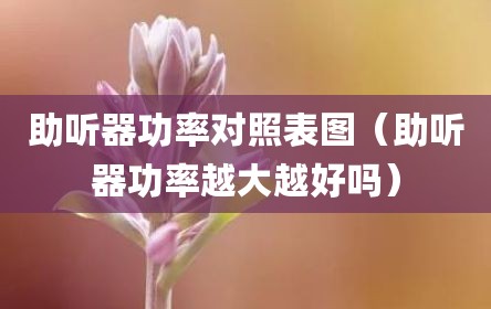 助听器功率对照表图（助听器功率越大越好吗）