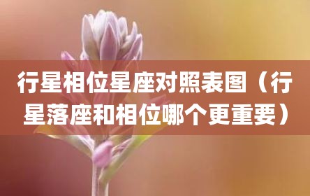 行星相位星座对照表图（行星落座和相位哪个更重要）