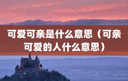 可爱可亲是什么意思（可亲可爱的人什么意思）