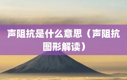声阻抗是什么意思（声阻抗图形解读）