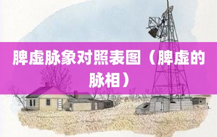 脾虚脉象对照表图（脾虚的脉相）