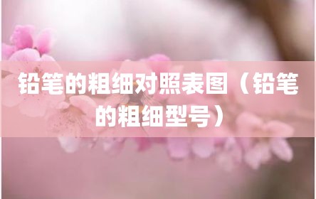 铅笔的粗细对照表图（铅笔的粗细型号）