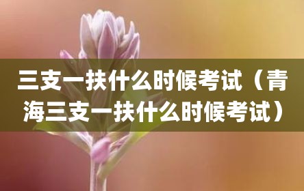 三支一扶什么时候考试（青海三支一扶什么时候考试）