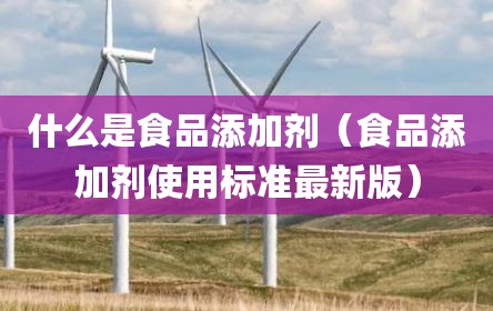 什么是食品添加剂（食品添加剂使用标准最新版）