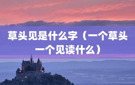 草头见是什么字（一个草头一个见读什么）