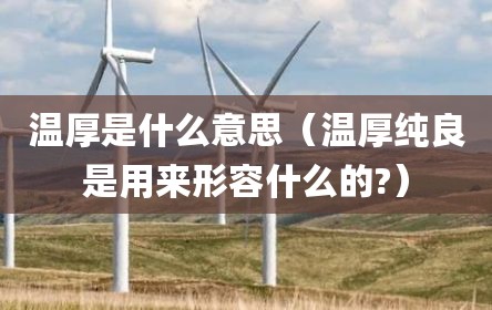 温厚是什么意思（温厚纯良是用来形容什么的?）
