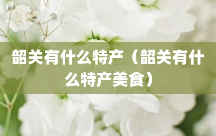 韶关有什么特产（韶关有什么特产美食）